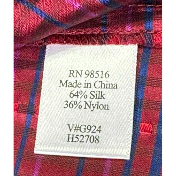 Coldwater Creek Womens Striped Silk Blend Jacket L Red Purple Blue Long Sleeve - Picture 4 of 10